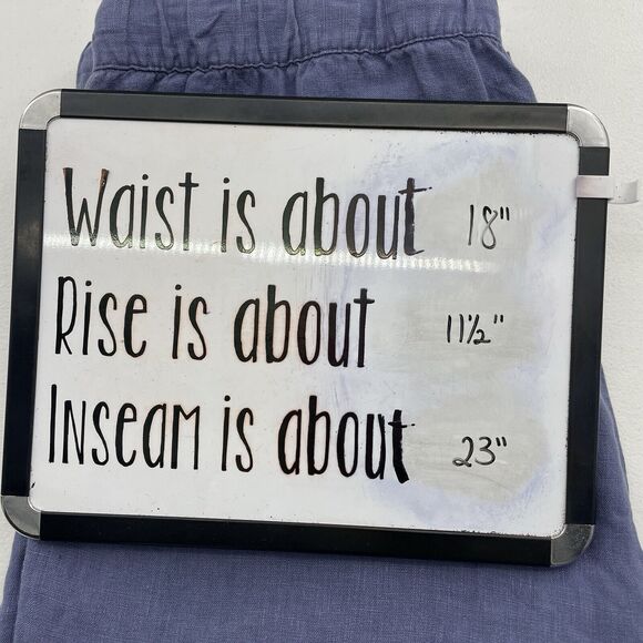 Pure J. Jill LP Petite Pants Garment Dyed Linen Crop Cropped Pockets Drawstring - Picture 14 of 15